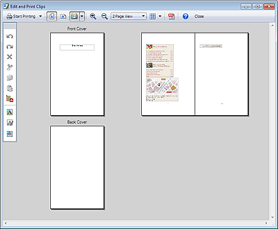 figure: Booklet printing mode in Edit and Print Clips Screen