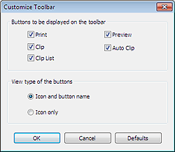 figure: Customize Toolbar dialog box