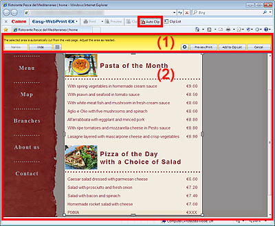 figure: Auto Clip Mode screen