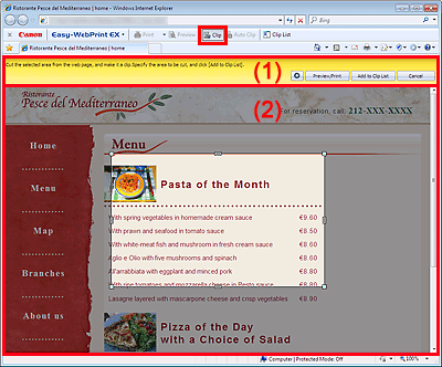Imagen: pantalla del modo Recortar