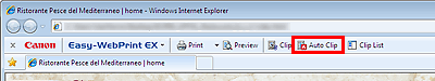 Imagen: botón Recorte auto. de la barra de herramientas de Easy-WebPrint EX