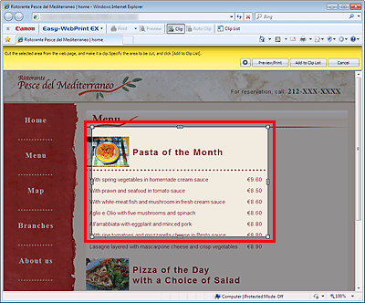 figura: schermo in modalità clip