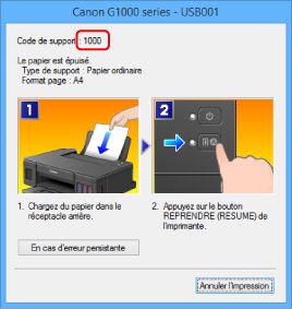 figure : Écran de message d'erreur