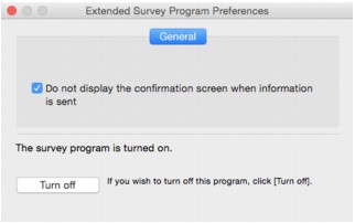 figure: Extended Survey Program Preference screen