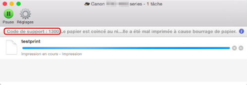 figure : Écran de message d'erreur