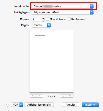 figure : Boîte de dialogue Imprimer