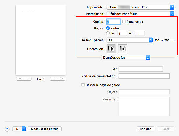 figure : Boîte de dialogue Imprimer