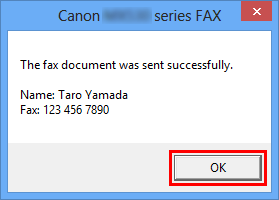 Abbildung: Canon XXX series FAX Dialogfeld
