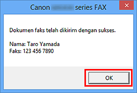 gambar: Kotak dialog Canon XXX series FAX