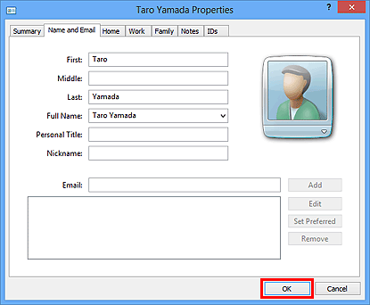 pav.: Ypatybių dialogo langas