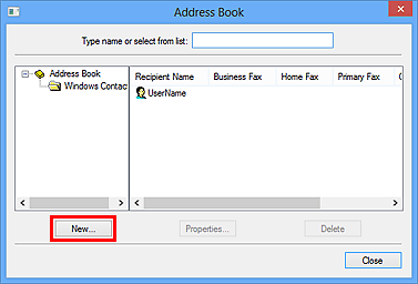 slika: pogovorno okno Imenik