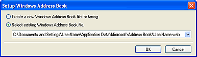 figur: Dialogrutan Skapa Windows-adressbok