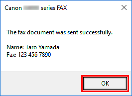 kuva: Canon XXX series FAX -valintaikkuna