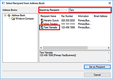 attēls: adresāta atlasīšana no dialoglodziņa Adrešu grāmata