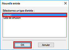 figure : Boîte de dialogue Nouvelle entrée