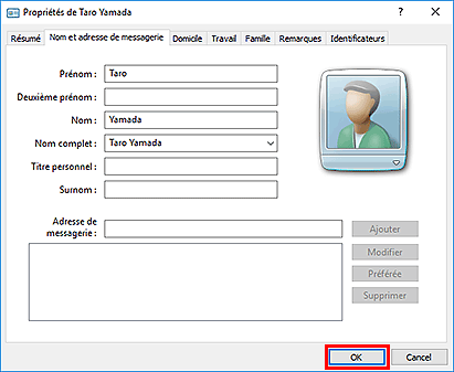 figure : Boîte de dialogue Propriétés