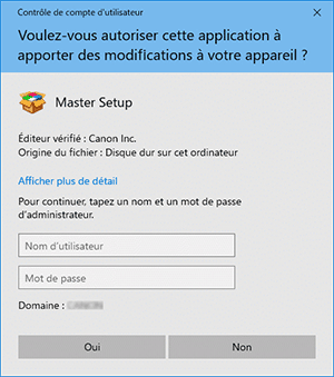 Écran pour saisir un nom d'utilisateur et un mot de passe