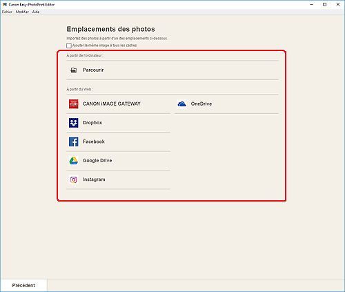 figure&nbsp;: écran Easy-PhotoPrint Editor