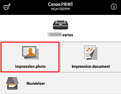 figure&nbsp;: Écran Canon PRINT Inkjet/SELPHY