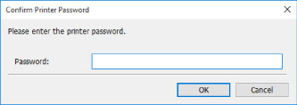 figure: Confirm Printer Password screen