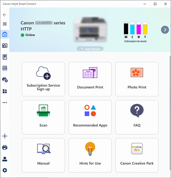 Schermata iniziale del software applicativo