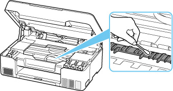 Canon : Manuels PIXMA : MG3000 series : Nettoyage de l'intérieur de l' imprimante (nettoyage de la platine inférieure)