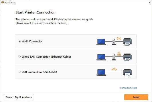 figure: Connecting Printer to Network screen