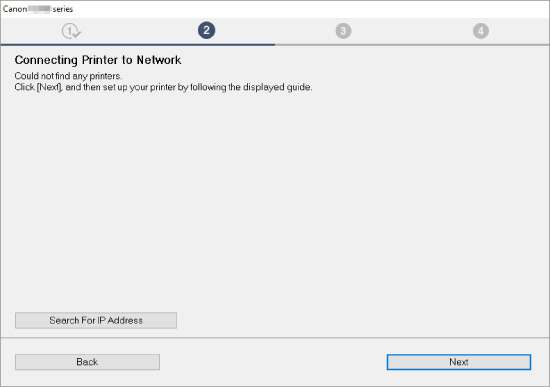 figure: Connecting Printer to Network screen