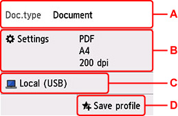 Standby-scherm voor scannen