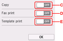 Two-sided print setting screen