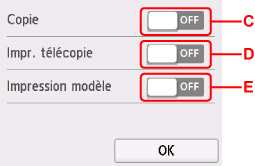 Écran de paramétrage de l'impression recto verso
