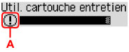 Écran d'utilisation de la cartouche d'entretien