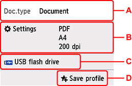 Standby-Bildschirm für Scanvorgänge