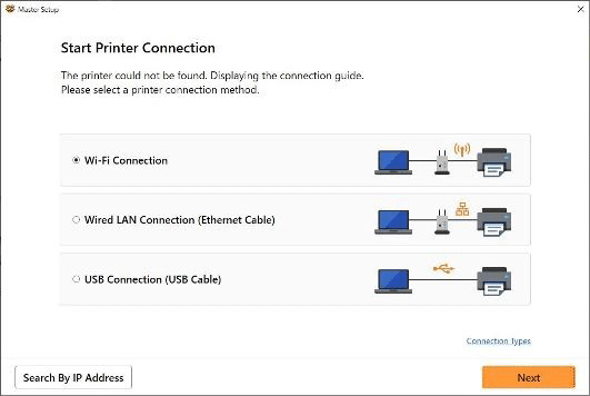 figure: Printer Search Method Selection screen