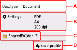 Standby-Bildschirm für Scanvorgänge