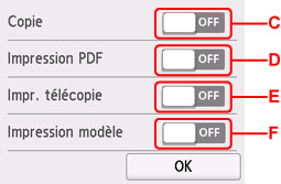 Écran de paramétrage de l'impression recto verso