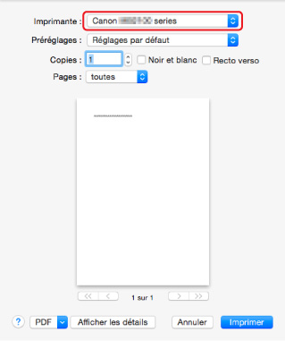 figure : Boîte de dialogue Imprimer