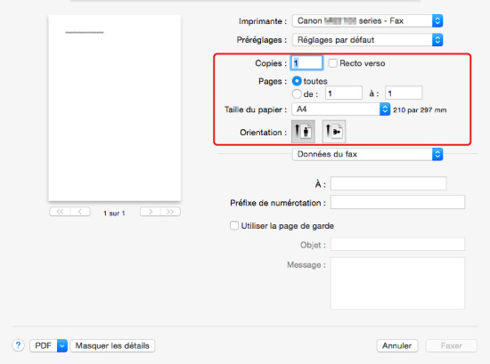 figure : Boîte de dialogue Imprimer