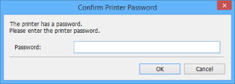 ภาพ: หน้าจอ "ยืนยันรหัสผ่านเครื่องพิมพ์"