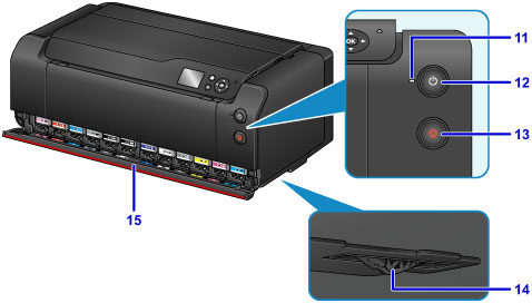 Illustration of the front of the printer