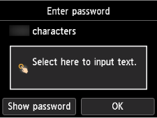 Enter password screen