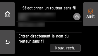 Écran Entrer le nom du routeur sans fil