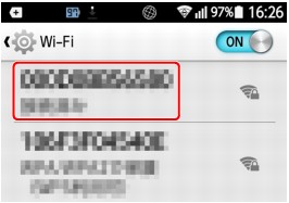 Tela de configuração Wi-Fi