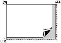 Illustration showing the position of the diagonally striped area