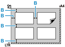 Illustration showing the position of the diagonally striped area