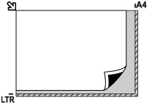 Ilustración que muestra la posición del área con rayas diagonales