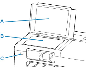 Illustrazione dell'unità di scansione e delle aree circostanti