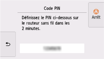 Écran WPS (code PIN) : Définissez le code PIN ci-dessous pour le routeur sans fil.