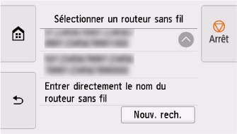 Écran Entrer le nom du routeur sans fil