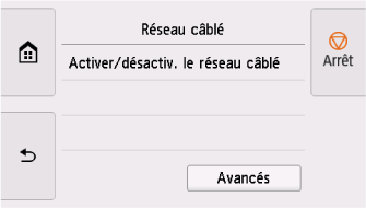 Écran Réseau câblé